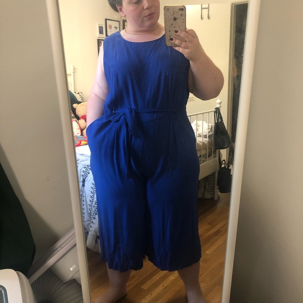 Elvi Blue Cropped Jumpsuit